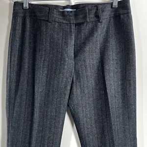 ANTONIO MELANI Womens Gray Herringbone Wool Blend Dress Pants Size 8 Warm Preppy